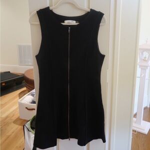 Black Zip-Front Mini Dress
